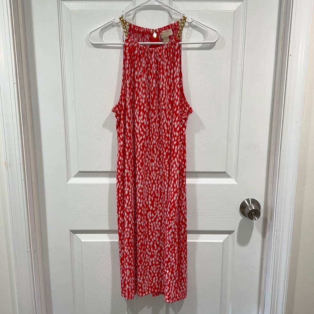 Michael Kors orange and white size Large Womens dress